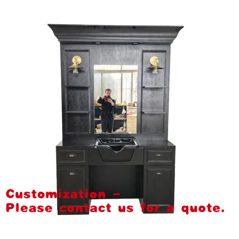 Beauty Hair Makeup - custom.Modern Black Wood Barber Shop Styling
