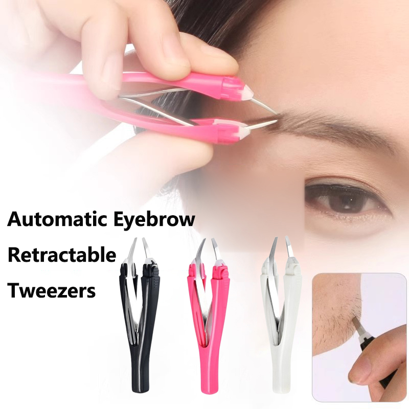 Beauty Hair Makeup - Eyebrow Tweezer Automatic Retratable Face Hair