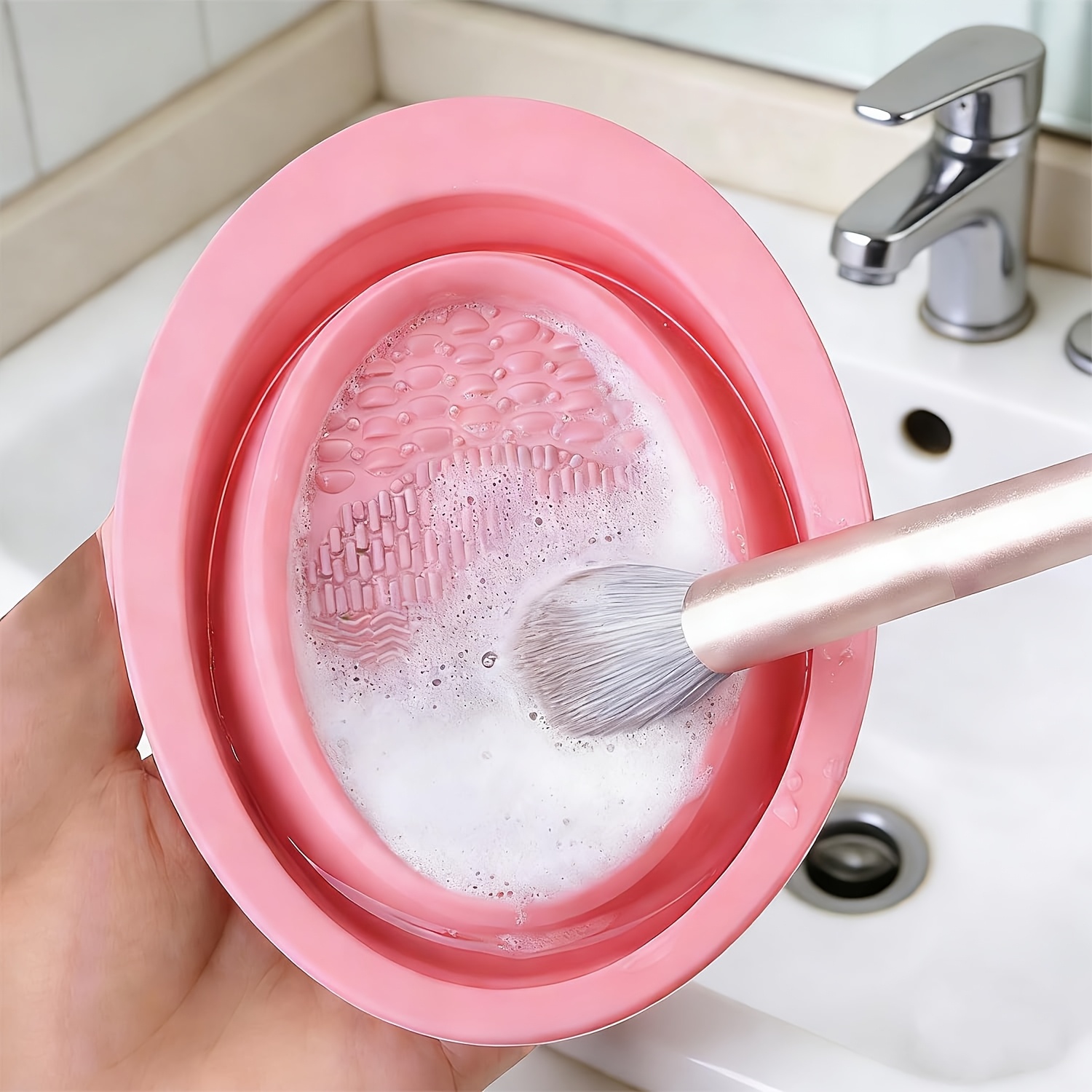 Foldable Silicone Makeup Brush - Cosmetic Sponge 评论和价格