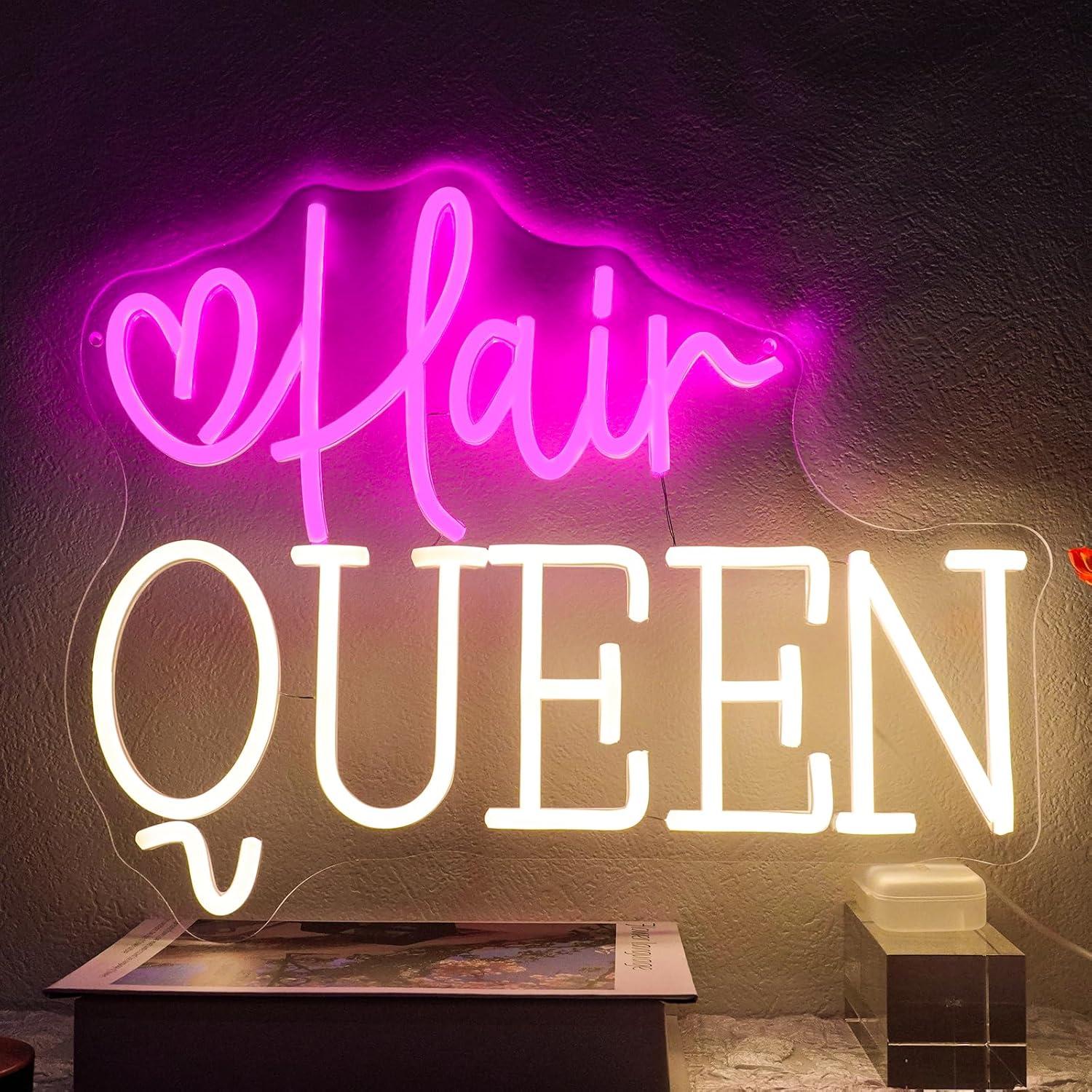 Hair Queen Neon Sign Dimmable  - Beauty Makeup Shop 评论和价格