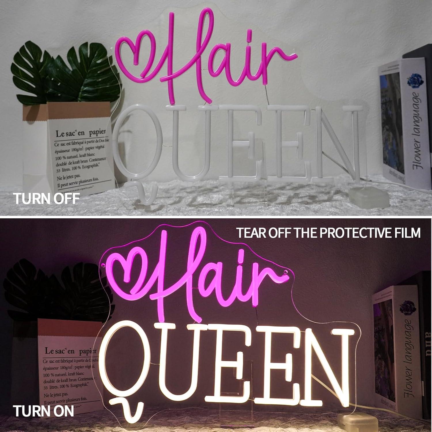 Hair Queen Neon Sign Dimmable  - Beauty Makeup Shop 评论和价格