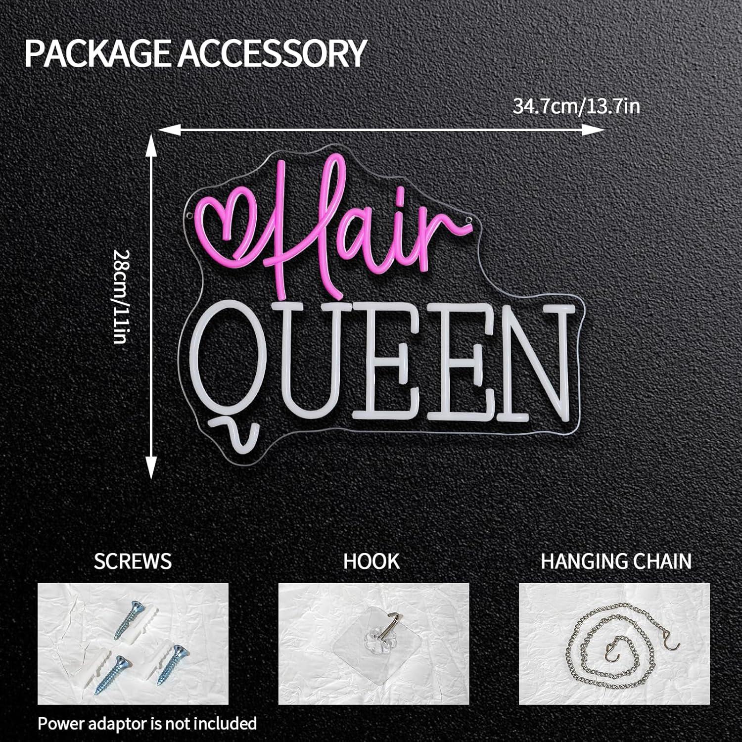 Hair Queen Neon Sign Dimmable  - Beauty Makeup Shop 评论和价格