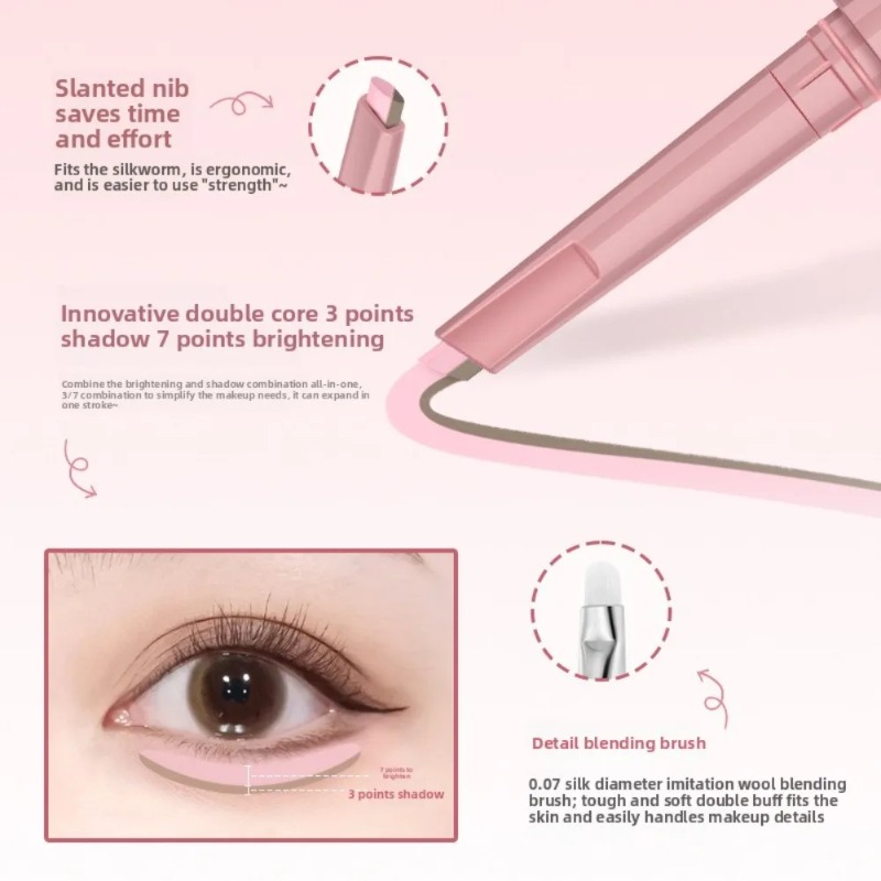 Korean 2in1 Lying Silkworm Pen - Beauty Makeup Korean 评论和价格